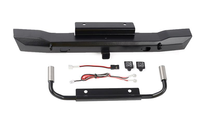 RC4WD Eon Metal Rear hitch Bumper w/LED and Dual Exhaust for Axial SCX6 JEEP Wrangler JLU (VVV-C1303)