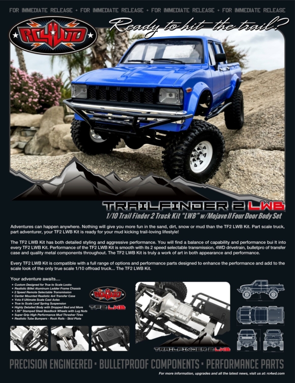 RC4WD Trail Finder 2 Truck Kit LWB w/ Mojave II Four Door Body Set (Z-K0058)