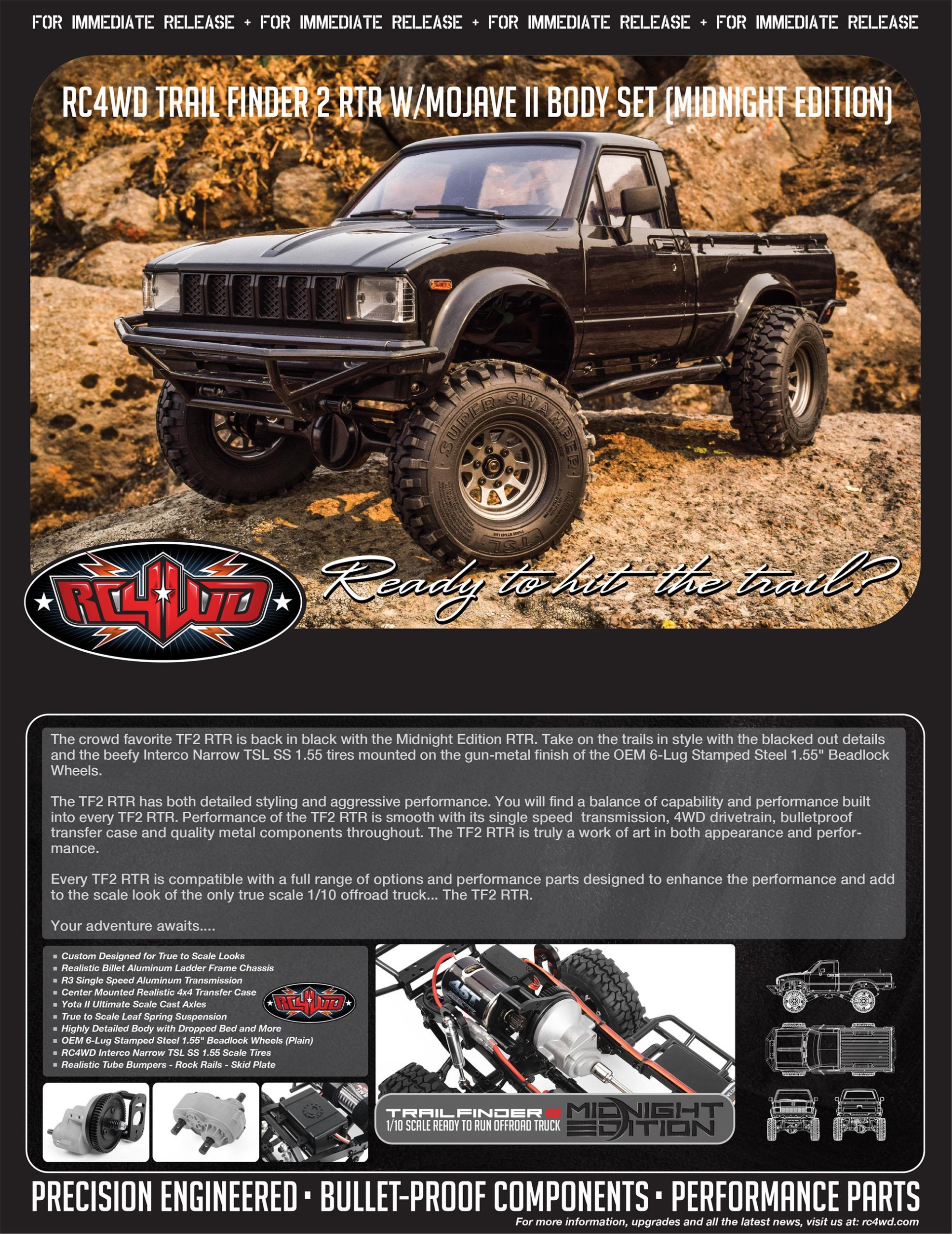 RC4WD Trail Finder 2 RTR w/Mojave II Body Set (Midnight Edition) (Z-RTR0054)