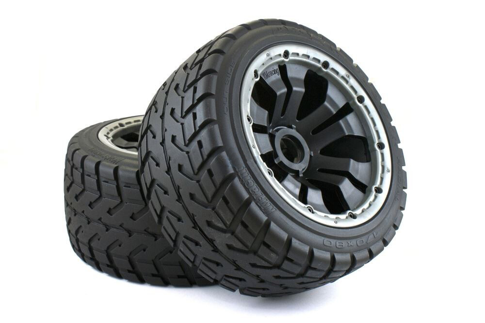 Set achterwielen "Road" compleet met Poison velgen zwart - Baja