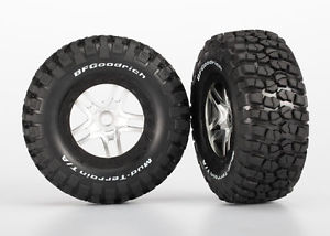 Tires & wheels, assembled, glued (SCT Split-Spoke, satin, black beadlock wheel, BFGoodrich Mud-Terrain T/A KM2 tire, foam inserts) (2) (front/rear)