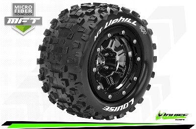 Louise MT-Uphill MFT banden op black/chrome velgen - 1/2 offset - Traxxas Maxx