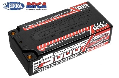 Team Corally - Voltax 120C 5000mAh 2S Competition LiPo accu - Shorty