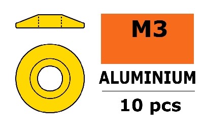 Aluminium Washer voor M3 Button Head Screws (BD: 15mm) - Goud - 10st