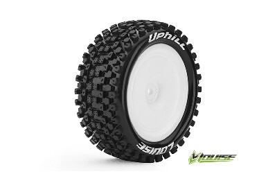 Louise E-UPHILL Banden Set - Soft - Velgen Wit - Hex 12mm - 4WD Achter
