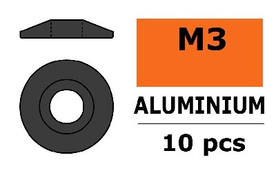 Aluminium Washer voor M3 Button Head Screws (BD: 15mm) - Gun Metal - 10st