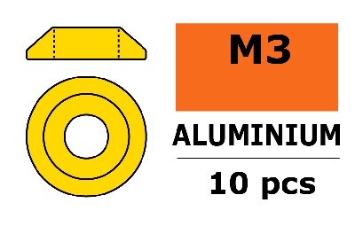 Aluminium Washer voor M3 Button Head Screws (BD: 10mm) - Goud - 10st
