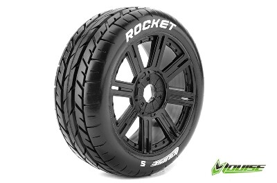 Louise B-Rocket banden op zwarte spaak velgen voor 1/8 buggy