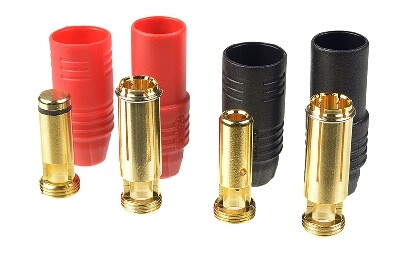 Connector AS-150 - Anti Spark - Goudcontacten - Mannelijk + Vrouwelijk - Rood + Black