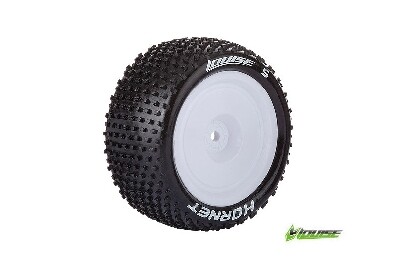 Louise E-HORNET Banden Set - Super Soft - Velgen Wit - Hex 12mm - 4WD Achter