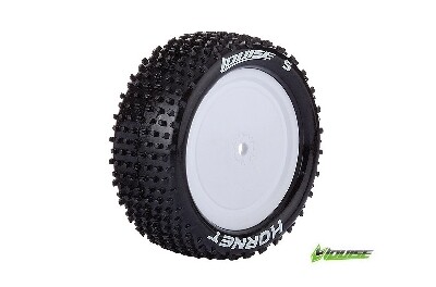 Louise E-HORNET Banden Set - Super Soft - Velgen Wit - Hex 12mm - 4WD Voor