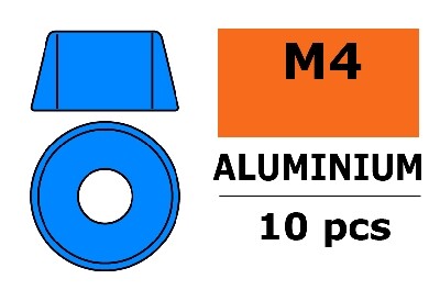Aluminium Washer voor M4 Socket Head Screws (BD: 10mm) - Blauw - 10st