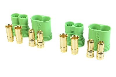 Connector CC. 6.5 - Gold Plated - Man + Vrouw - 2 paar