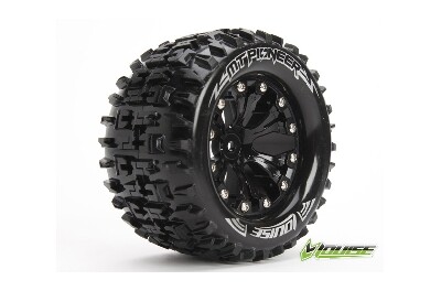 Louise MT-Pioneer Banden Set - 2.8" Velgen Zwart - 1/2" Offset - Hex 12mm (electro 2WD: FR, electro 4x4: FR/RR, nitro 2WD RR)