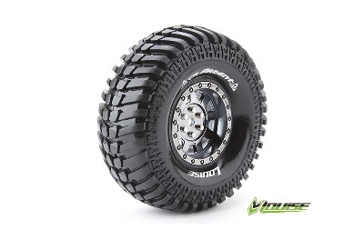 Louise CR-ARDENT Banden Set - Super Soft - 1.9" Velgen Zwart/chrome - Hex 12mm