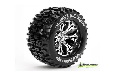 Louise MT-Pioneer Banden Set - 2.8" Velgen Chrome - Hex 12mm (electro 2WD: RR)