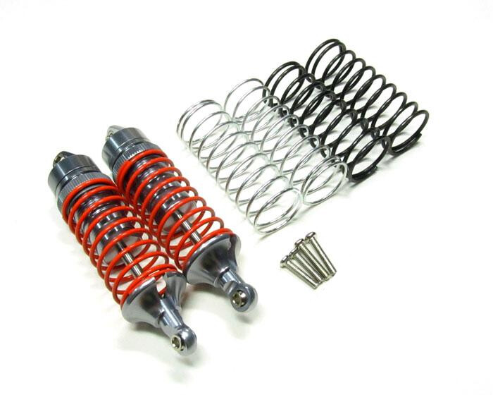 GPM - Aluminium instelbare voor schokdempers, Grijs - Traxxas Slash 4x4, Bandit, Stampede 4x4