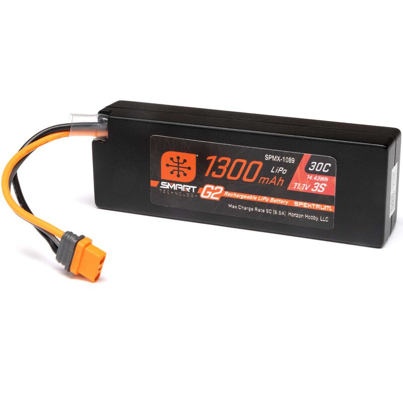 Spektrum 11.1V 1300mAh 3S 30C Smart G2 LiPo accu met IC2 stekker