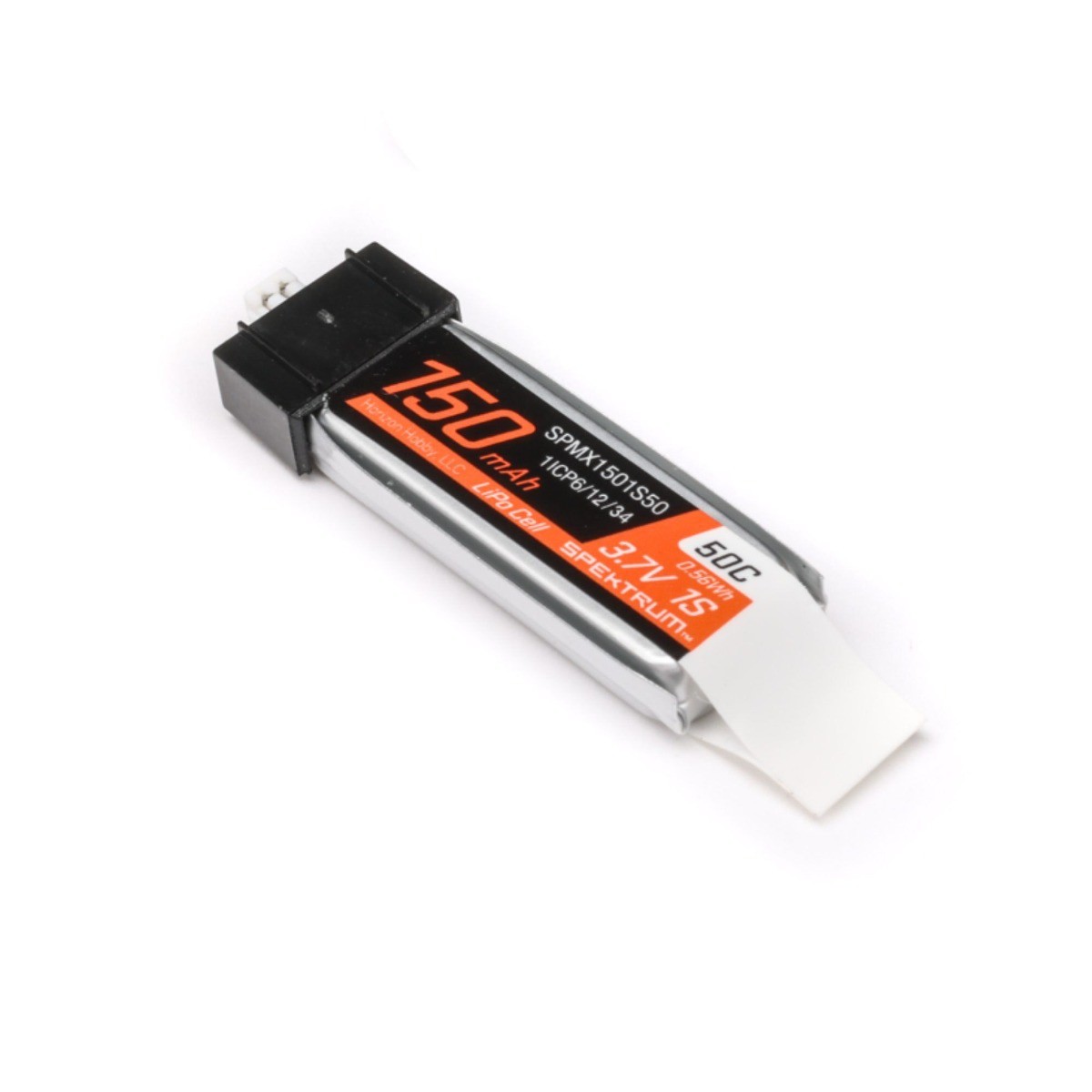 Spektrum 3.7V 150mAh 1S 50C LiPo Accu Met JST PH1.25 Connector (SPMX1501S50)