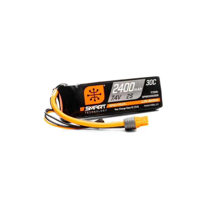 Spektrum 2S 7.4V 2400mAh Smart 30C LiPo accu: IC3 Stekker