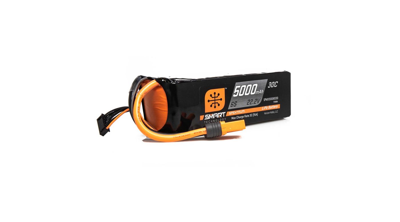 Spektrum 22.2V 5000mAh 6S 30C Smart LiPo accu met IC5 stekker