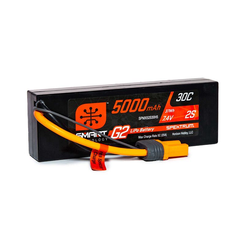 Spektrum 7.4V 5000mAh 2S 30C Smart G2 LiPo accu met IC5 stekker