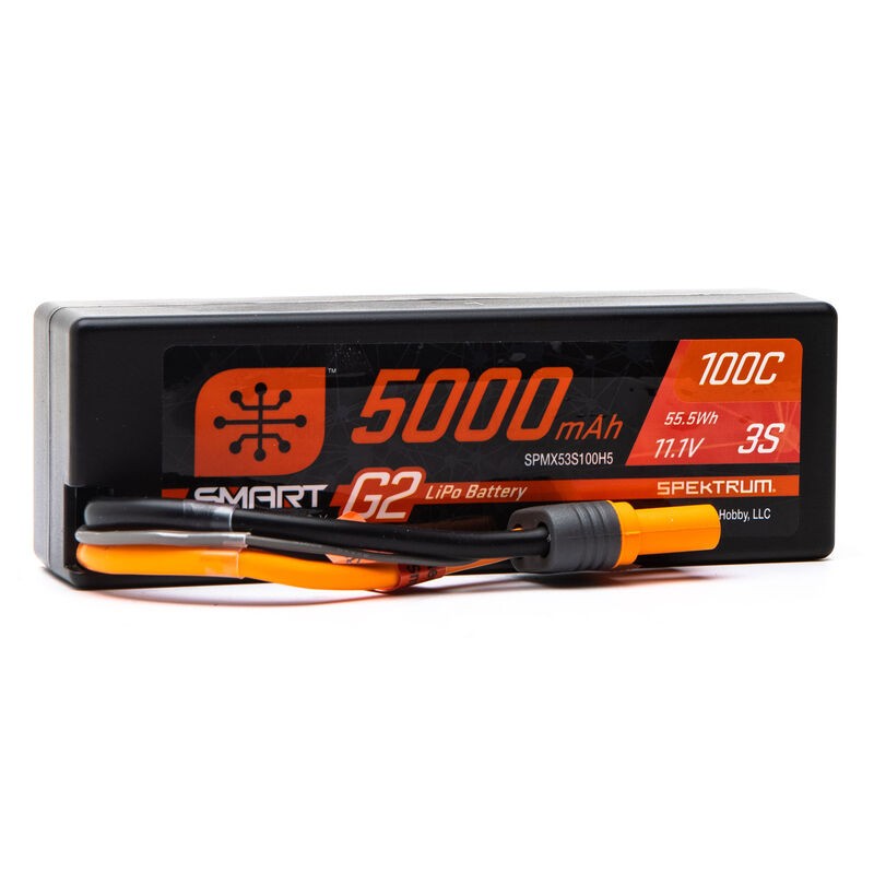 Spektrum 11.1V 5000mAh 3S 100C Smart G2 LiPo accu met IC5 stekker