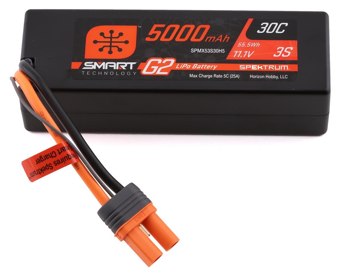 Spektrum 3S 11.1V 5000mAh 3S 30C Smart G2 Hardcase LiPo accu met IC5 stekker