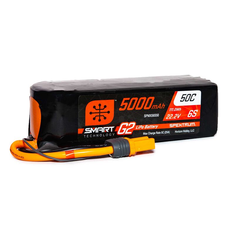 Spektrum 22.2V 5000mAh 6S 50C Smart G2 LiPo accu met IC5 stekker