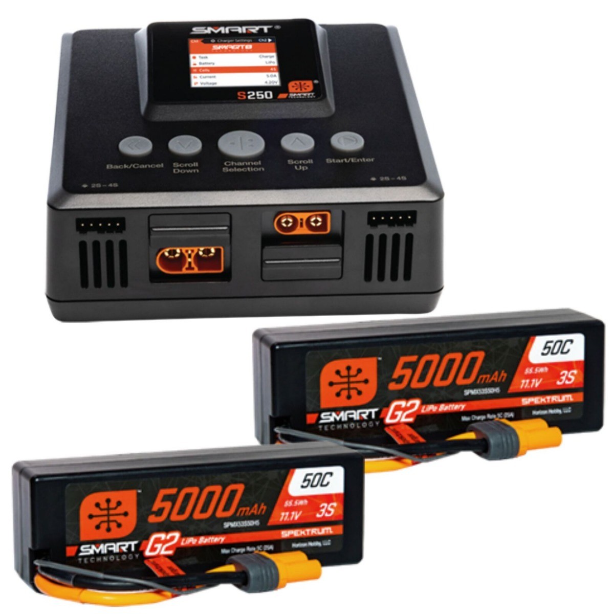 Spektrum - Smart Powerstage 6S-bundel (2x 3S 11.1V 5000mAh G2 accu met IC5 stekker en S250 lader)