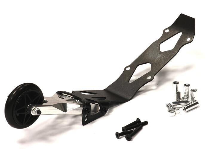 Integy Evolution-6 Billet Machined Alloy Wheelie Bar, Silver - Traxxas E-Revo/Summit
