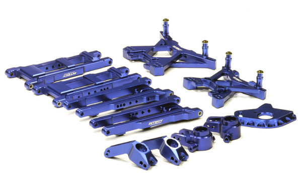 Integy Billet Machined Suspension Set, Blue - Traxxas Stampede 4x4/Slash 4x4
