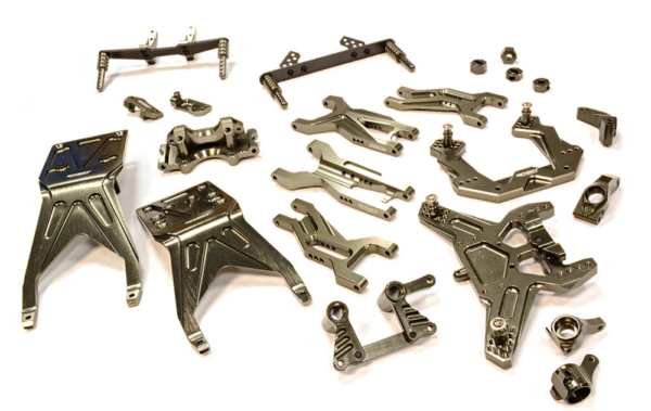 Integy Billet Machined Complete Suspension Kit, Grey - Slash 2WD