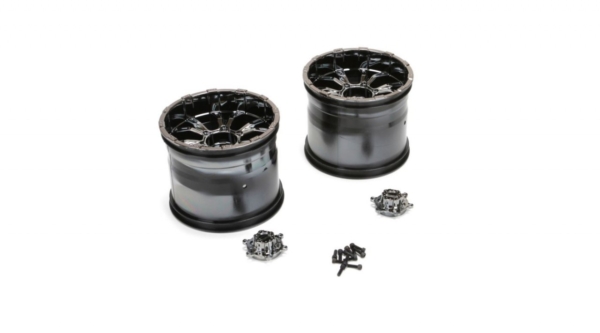 420S Force Wheel w/Cap, Black Chrome (2) (LOS44000)