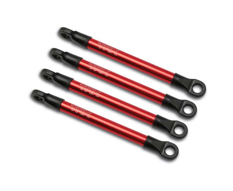 Push rods, aluminum (red-anodized) (4) (assembled with rod ends) (1/16 E-Revo)