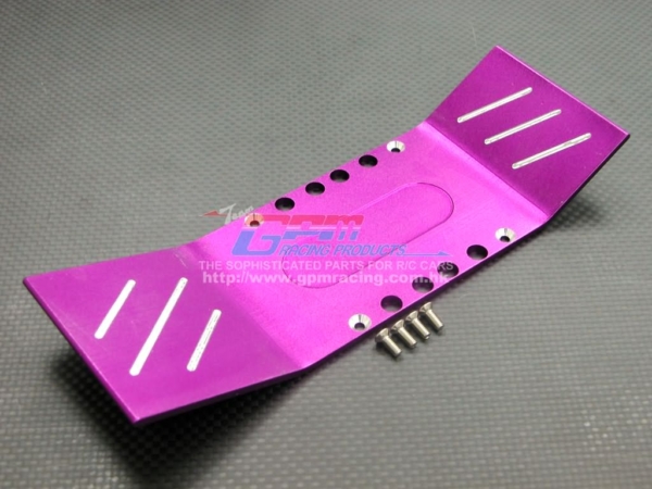 Alloy full armor centre skid plate with screws - Blauw