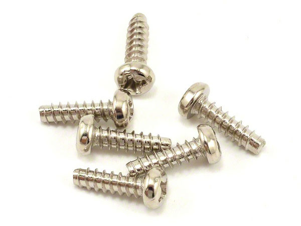 Screws, 3x10mm roundhead self-tapping (6)