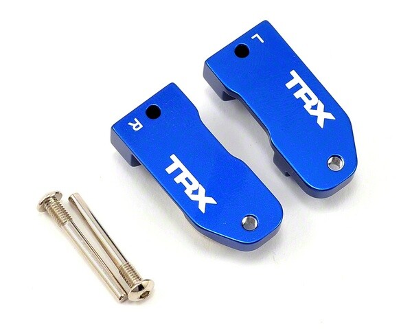 Caster blocks, 30-degree, blue-anodized 6061-t6 aluminum (left & right)