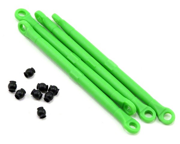 Toe link, front & rear (molded composite) (green) (4)/ hollow balls (8) (1/16 E-Revo)