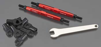 Toe links, Slayer Pro 4X4 (Tubes 7075-T6 aluminum, red) (88mm, fits front or rear) (2)/ rod ends, rear (4)/ rod ends, front (4)/ wrench (1)