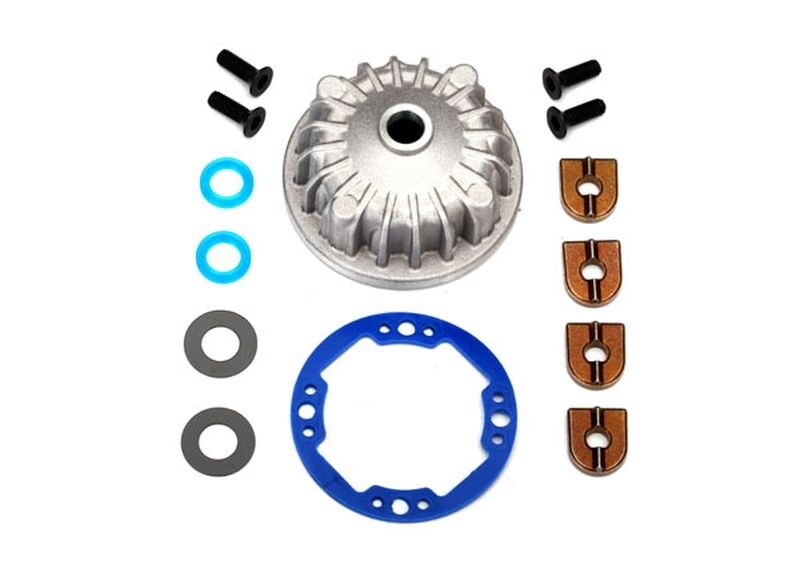 Housing, center differential (aluminum)/x-ring gaskets (2) (TRX-6781)