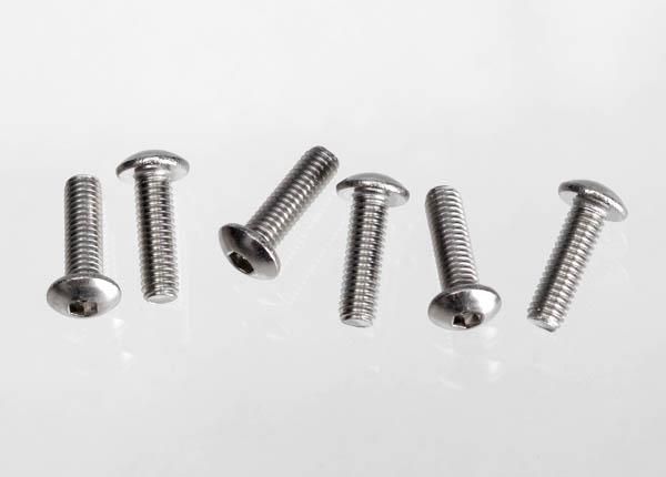 Traxxas - Stainless Steel Screws, 3x10mm button-head (6) (TRX-2577X)