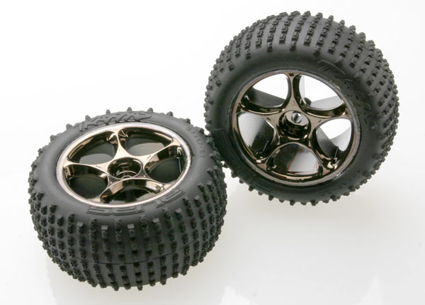 Tires & wheels, assembled (tracer 2.2" black chrome wheels, alias 2.2" tires) (2) (bandit rear, medium compound with foam inserts)