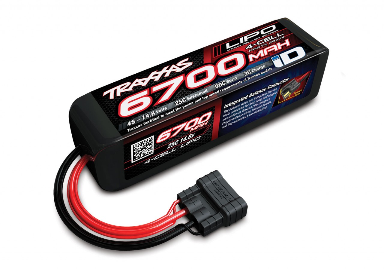 Traxxas lipo 25c 14,8 volt 6700mah met Traxxas ID connector