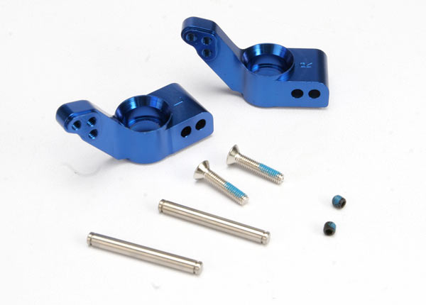 Stub axle carriers, blue-anodized 6061-t6 aluminum, rear (1.5 degrees toe-in)(l&r)