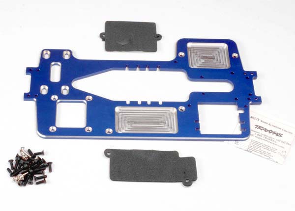 Chassis, 7075-t6 billet machined aluminum (4mm) (blue)/ hardware