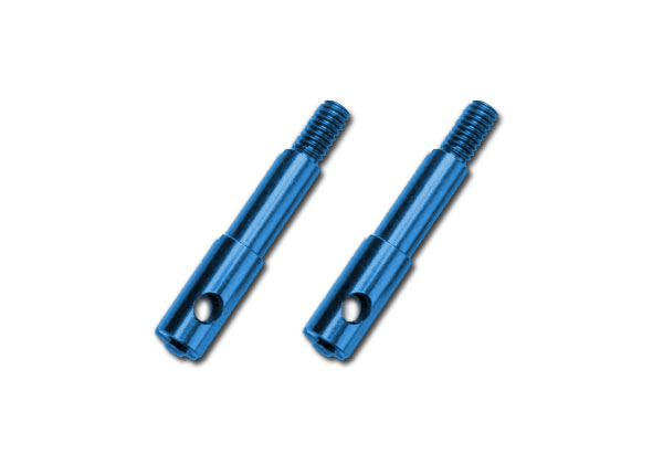 Wheel spindles, front, 7075-t6 aluminum, blue-anodized (left & right)