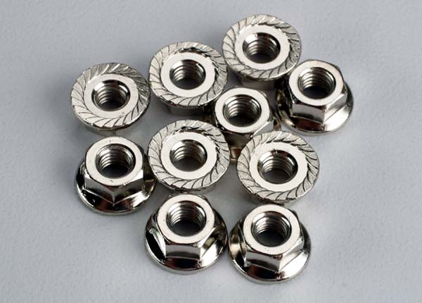 Nuts, 4mm flanged (10)