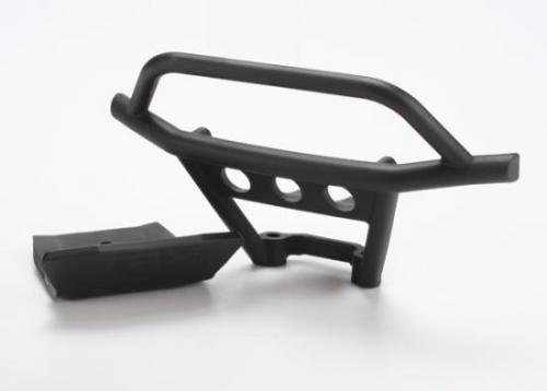 Bumper, front/ skidplate, front (black) (TRX-6735)