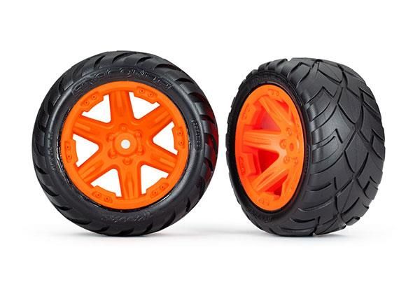 Tires & wheels, assembled, glued (2.8') (RXT orange wheels, Anaconda tires, foam inserts) (2WD electric rear) (2) (TSM rated) (TRX-6768A)